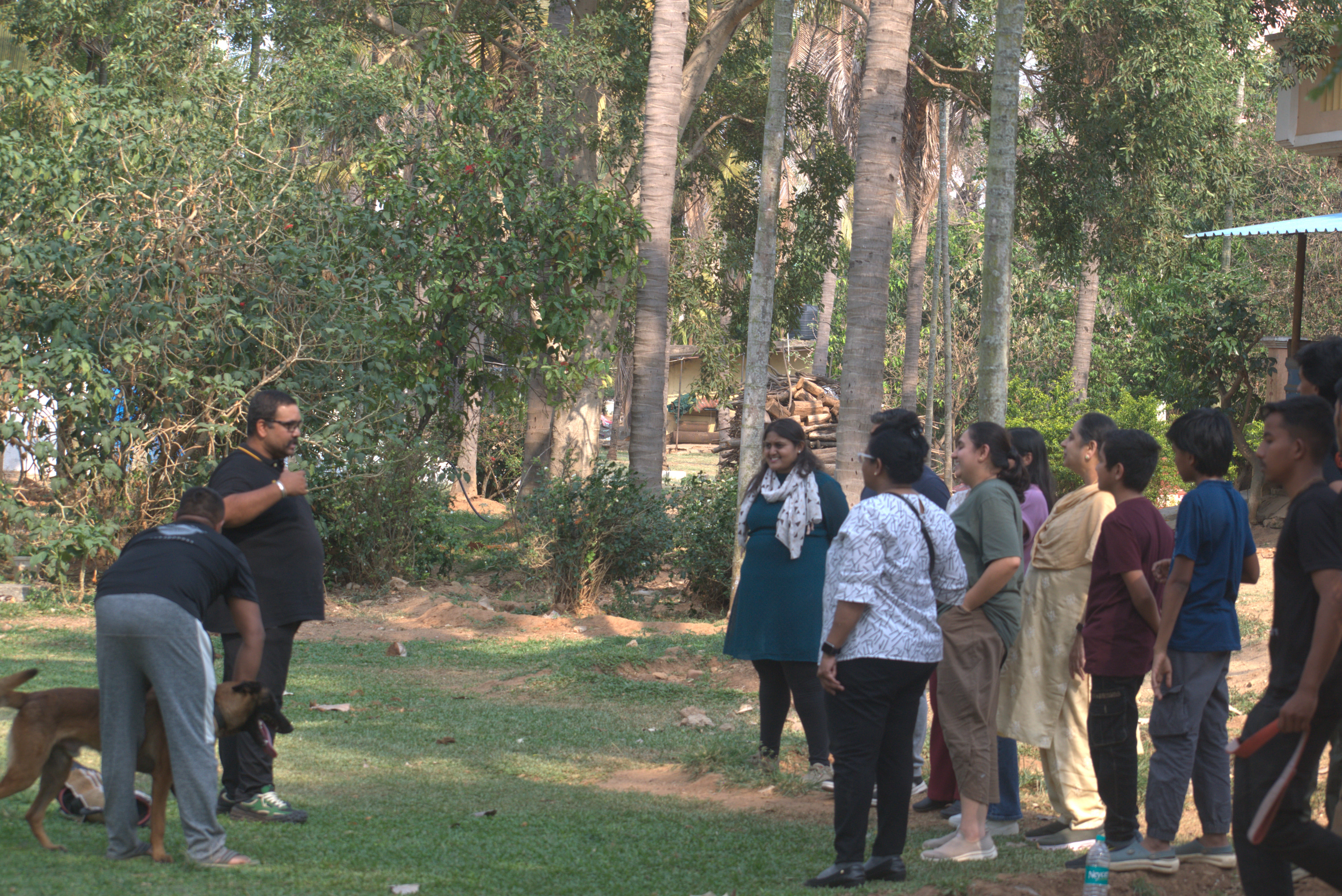 Children learning dog behaviour and safe interaction during the Canine Education Summer Session in Bangalore